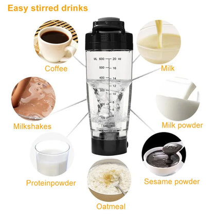 600ML Electric Protein Shaker Bottle – Automatic Vortex Mixer | Eco-Friendly Blender Cup for Gym, Fitness & Smooth Shakes