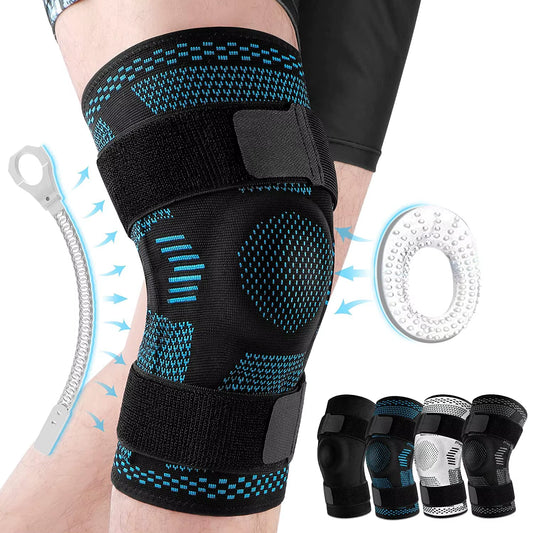 Sports Knee Brace for Meniscus & ACL Pain Relief – Gel Patella Support with Side Stabilizers & Adjustable Velcro, Compression Sleeve for Injury Recovery