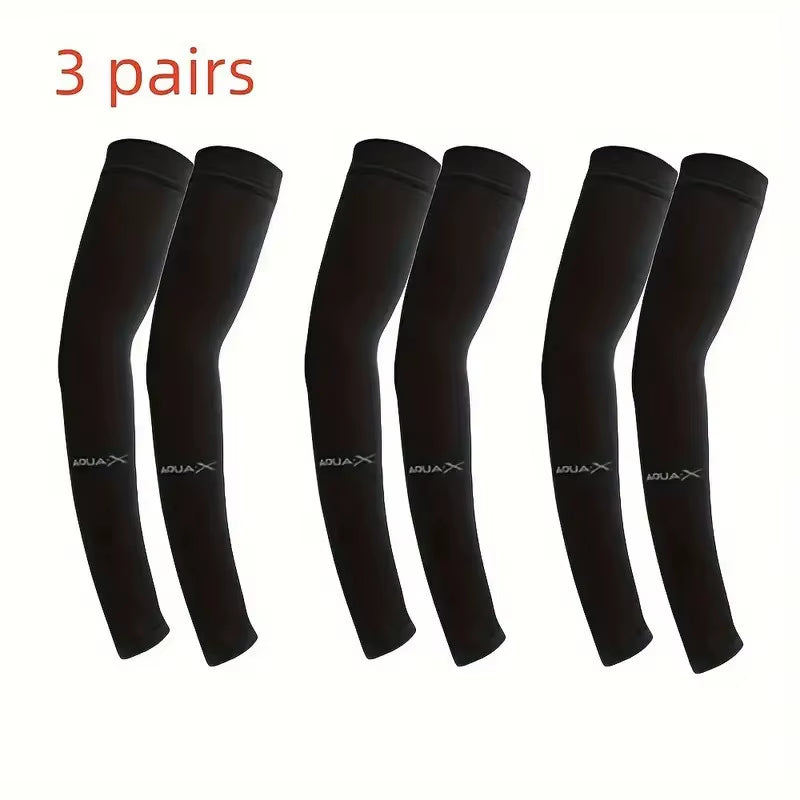 3-Pack Breathable UV Sun Protection Sleeves – Lightweight Outdoor Sports, Driving & Travel Arm Gear