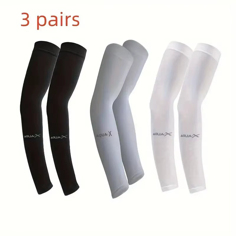 3-Pack Breathable UV Sun Protection Sleeves – Lightweight Outdoor Sports, Driving & Travel Arm Gear