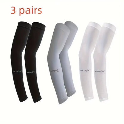 3-Pack Breathable UV Sun Protection Sleeves – Lightweight Outdoor Sports, Driving & Travel Arm Gear