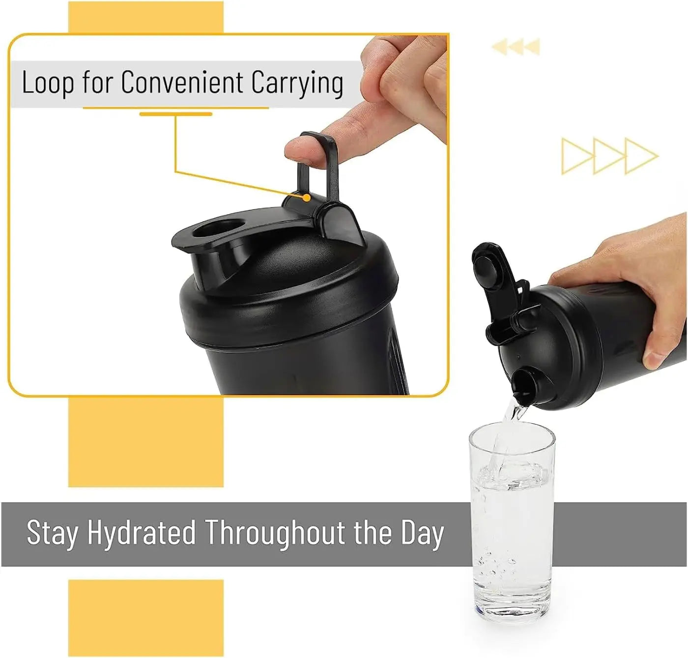 600Ml Portable Protein Powder Shaker Bottle Leak Proof Water Bottle for Gym Fitness Training Sport Shaker Mixing Cup with Scale