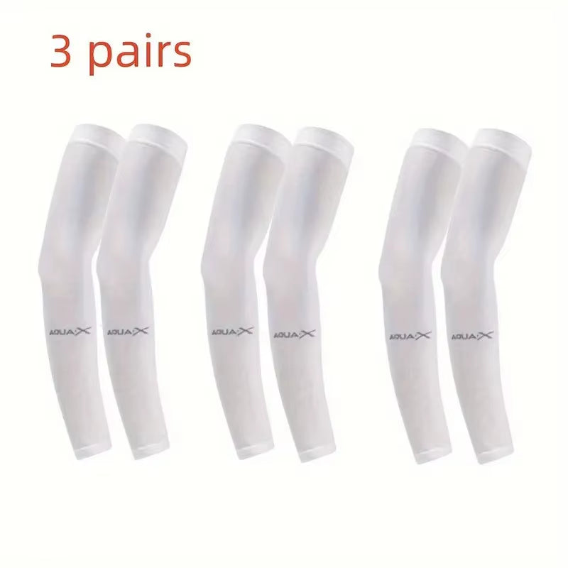 3-Pack Breathable UV Sun Protection Sleeves – Lightweight Outdoor Sports, Driving & Travel Arm Gear