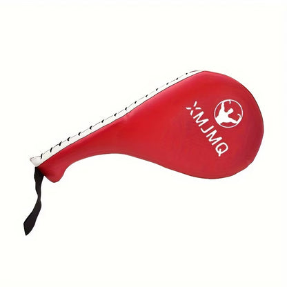 XMJMQ Taekwondo Foot Target – PU Leather Martial Arts Kick Pad, Double Blade, Anti-Fall Handle