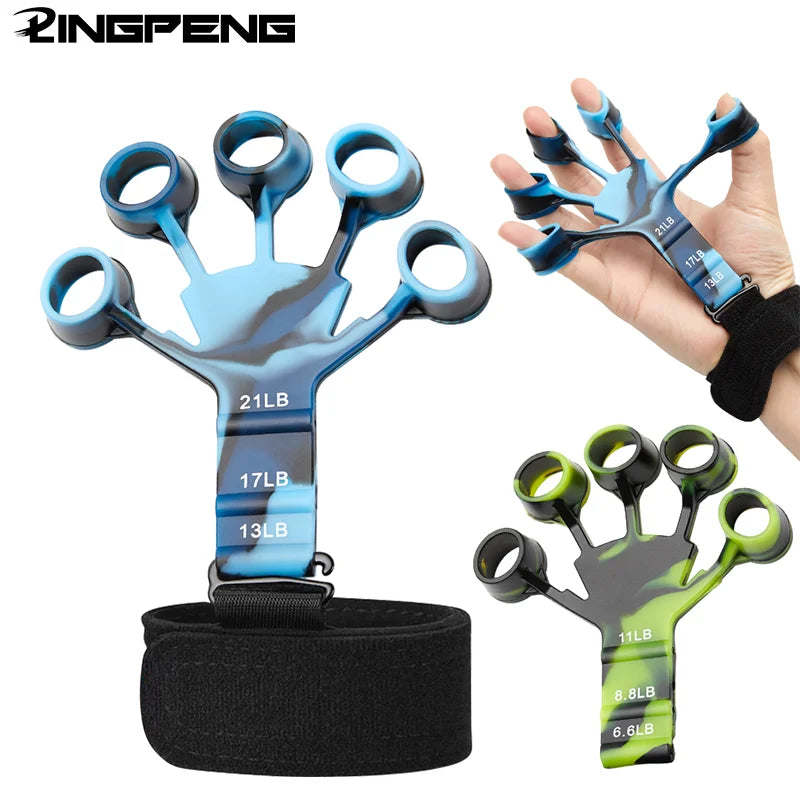 Finger Gripper & Exerciser – 6 Resistance Levels Hand Strengthener | Guitar Finger Trainer, Recovery & Fitness Tool