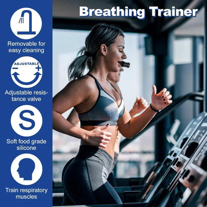 Breathing Trainer Lung Exerciser – Adjustable Resistance Respiratory Trainer for Fitness, Yoga, Running & Swimming