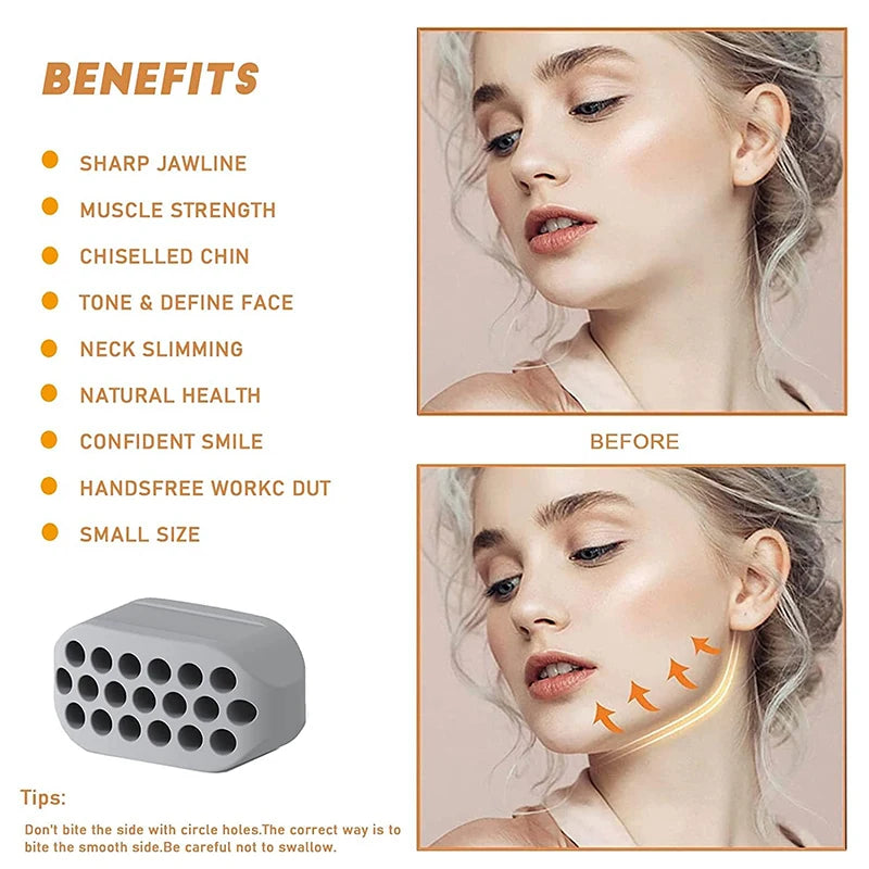 ChiselPro™ Silicone Jaw Exerciser – Double Chin Reducer & Jawline Fitness Ball for Men & Women | Facial Toner & Neck Toning Tool