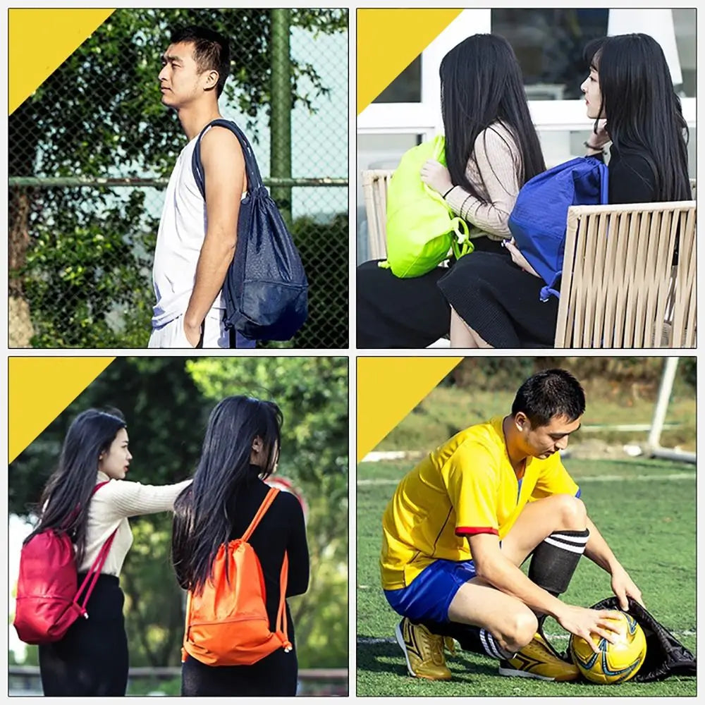 Foldable Waterproof Gym Bag – Unisex Sports Backpack for Men & Women | Drawstring Fitness Bag for Swimming, Camping, Hiking & Travel