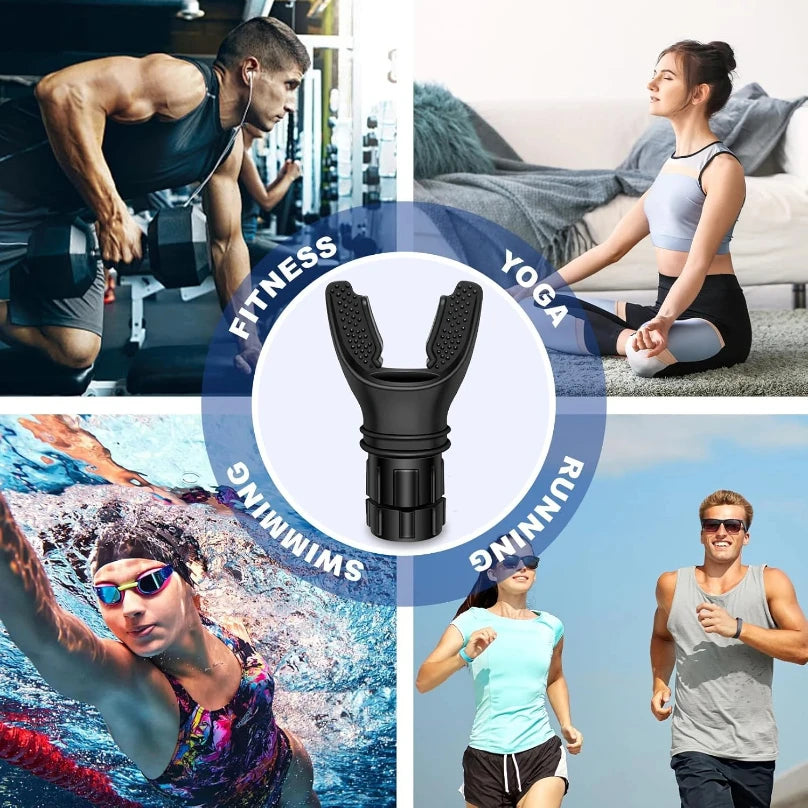 Breathing Trainer Lung Exerciser – Adjustable Resistance Respiratory Trainer for Fitness, Yoga, Running & Swimming