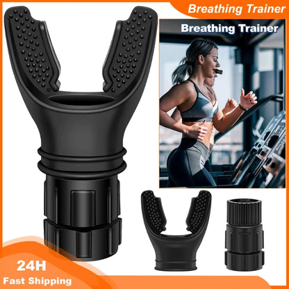 Breathing Trainer Lung Exerciser – Adjustable Resistance Respiratory Trainer for Fitness, Yoga, Running & Swimming