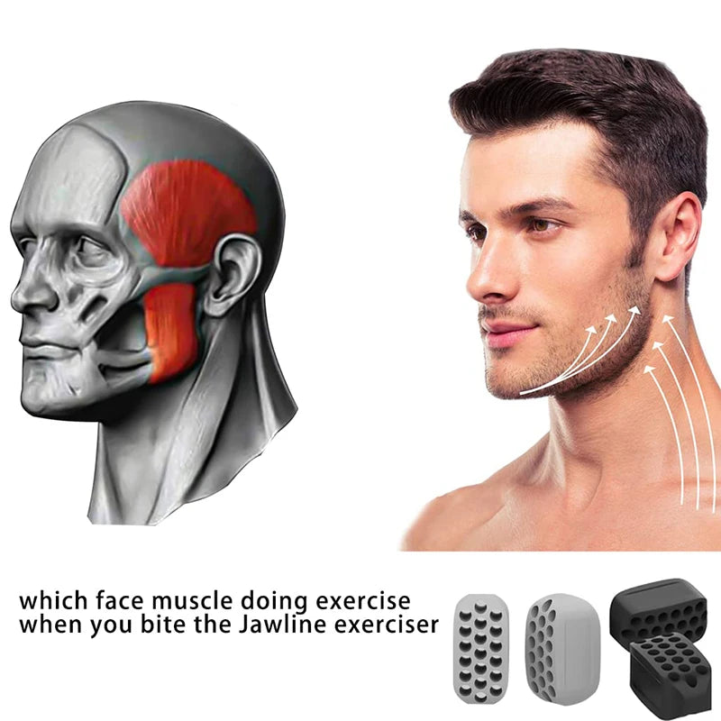 ChiselPro™ Silicone Jaw Exerciser – Double Chin Reducer & Jawline Fitness Ball for Men & Women | Facial Toner & Neck Toning Tool