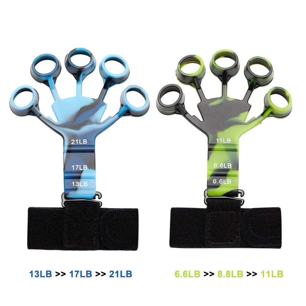 Finger Gripper & Exerciser – 6 Resistance Levels Hand Strengthener | Guitar Finger Trainer, Recovery & Fitness Tool
