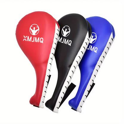 XMJMQ Taekwondo Foot Target – PU Leather Martial Arts Kick Pad, Double Blade, Anti-Fall Handle