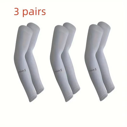 3-Pack Breathable UV Sun Protection Sleeves – Lightweight Outdoor Sports, Driving & Travel Arm Gear