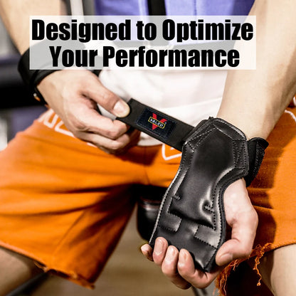 IronGrip™ Cowhide Weight Lifting Gloves – Wrist Wrap Support for Dumbbells, Barbells & Powerlifting | Leather Gym Gloves for Men & Women