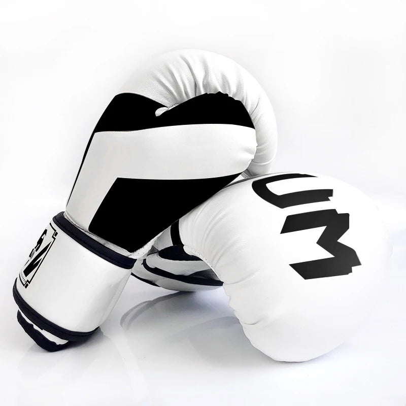 PU Leather Boxing Gloves – Breathable, Cushioned Training Gloves for Kids & Adults, 60-16Oz, Taekwondo & Muay Thai
