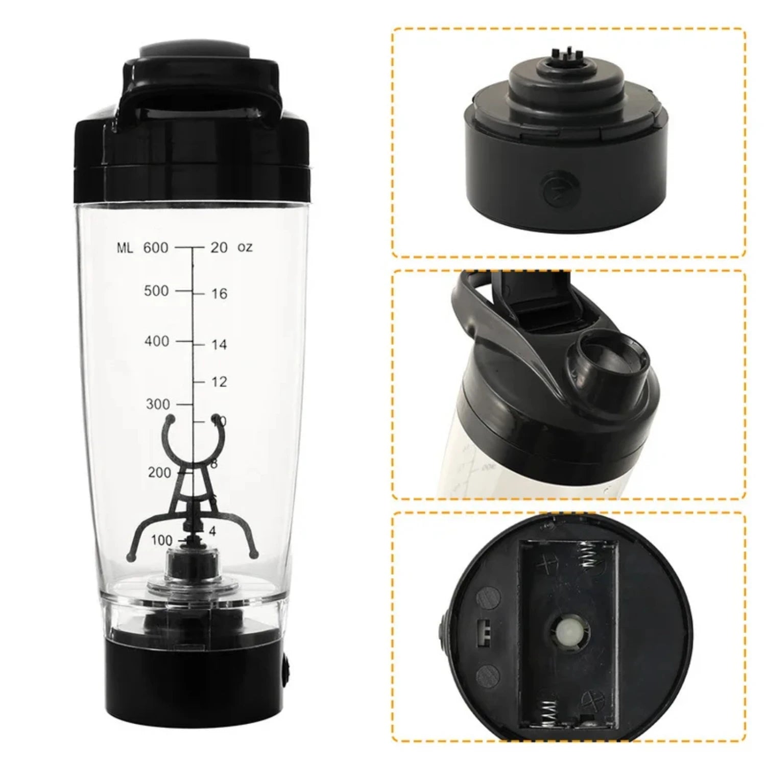 600ML Electric Protein Shaker Bottle – Automatic Vortex Mixer | Eco-Friendly Blender Cup for Gym, Fitness & Smooth Shakes
