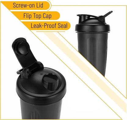 600Ml Portable Protein Powder Shaker Bottle Leak Proof Water Bottle for Gym Fitness Training Sport Shaker Mixing Cup with Scale