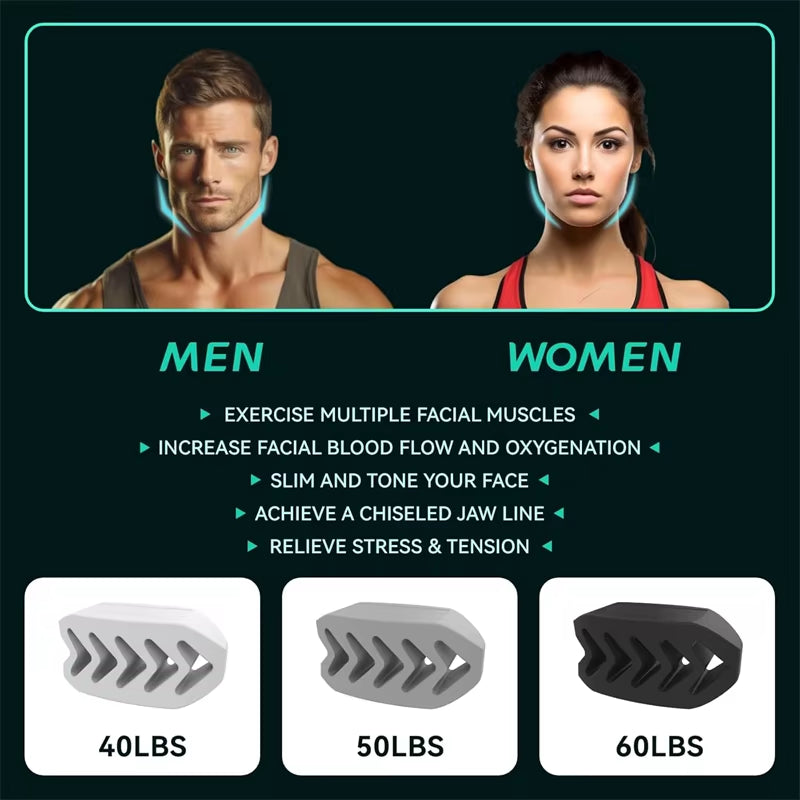 6-Piece Silicone Jaw Trainer Set – Facial Muscle Toner for Chin, Cheek & Neck, Includes Storage Box