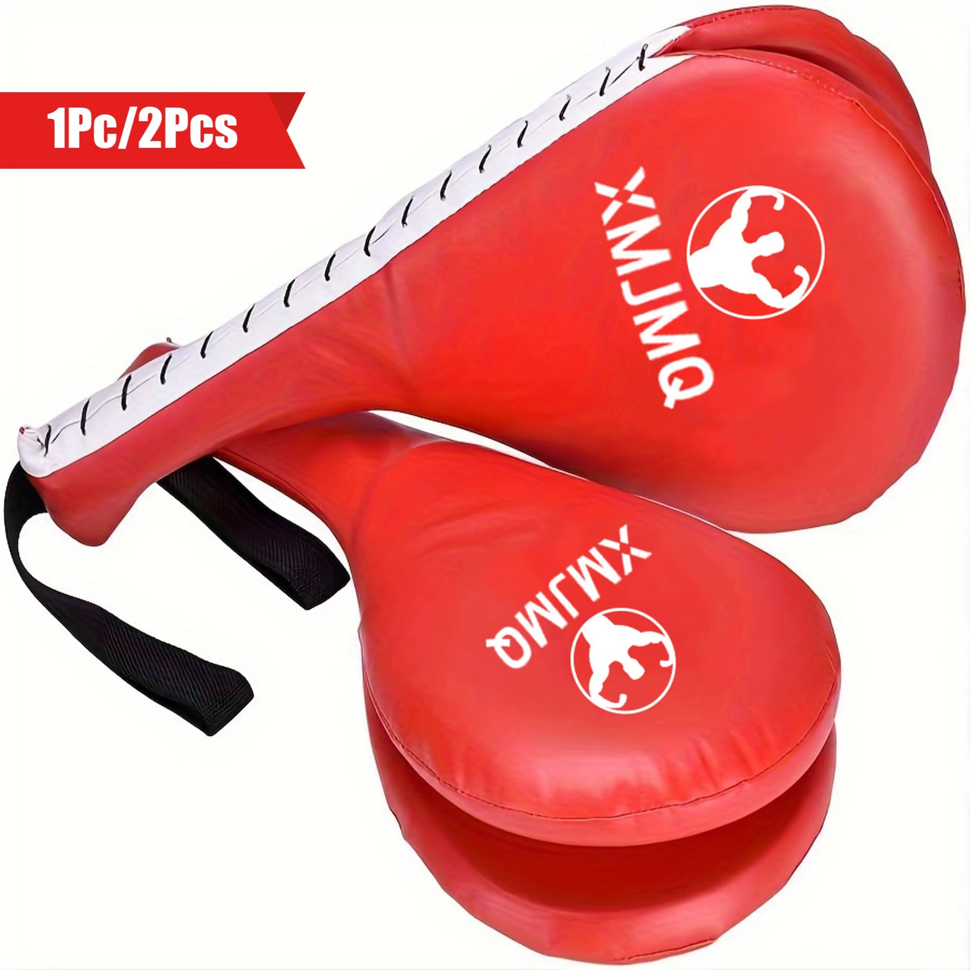 XMJMQ Taekwondo Foot Target – PU Leather Martial Arts Kick Pad, Double Blade, Anti-Fall Handle